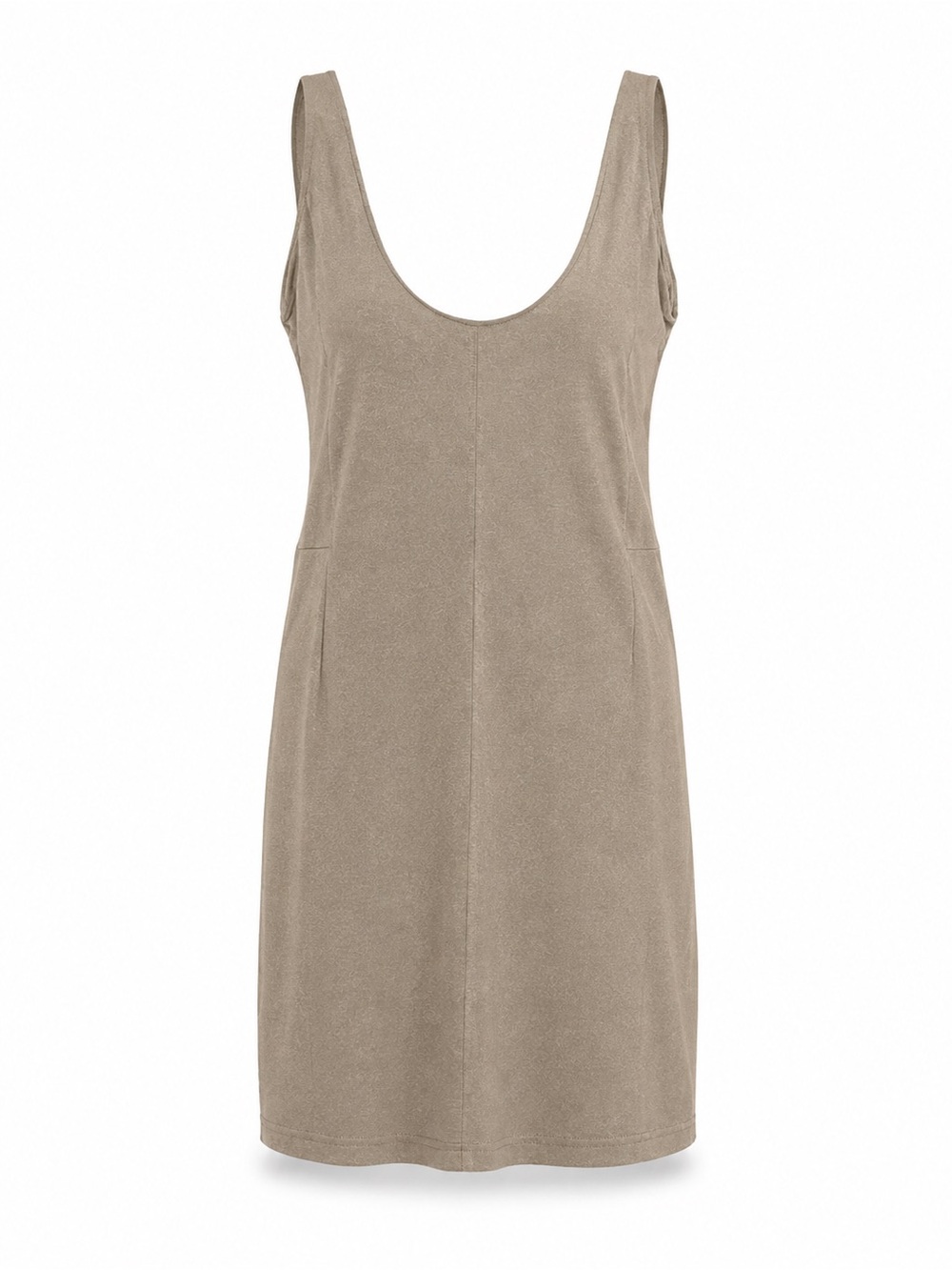 Varley Scoop-Neck Tank Dress in Taupe | S